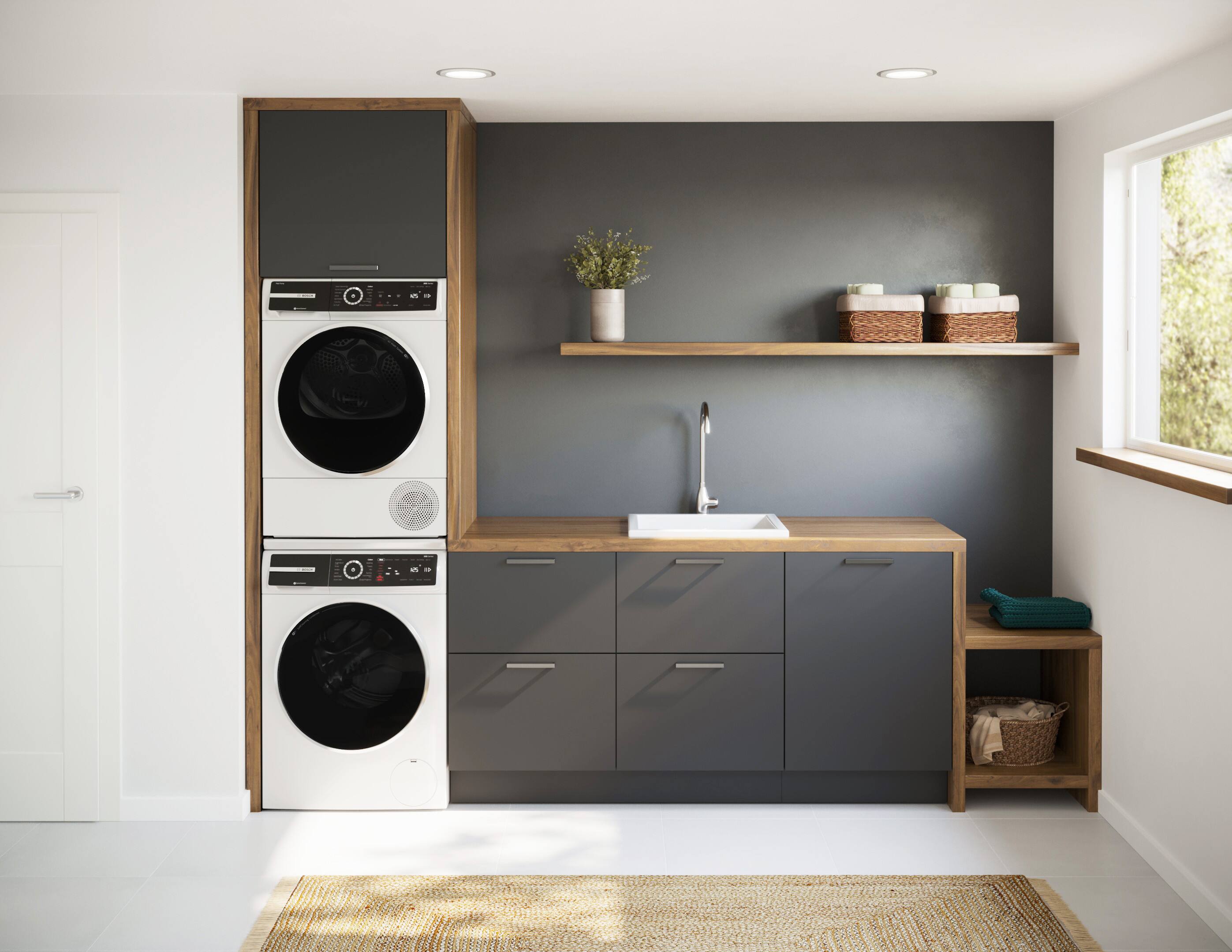 Alt View 9. Bosch - 500 Series 2.4 Cu. Ft. High-Efficiency Stackable Smart Front Load Washer with 4D Wash System - White.