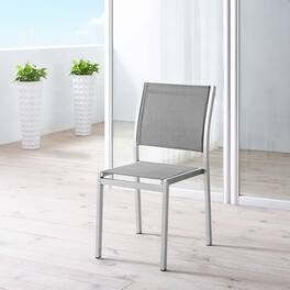 Shore Outdoor Patio Aluminum Side Chair by Modway - Silver Gray