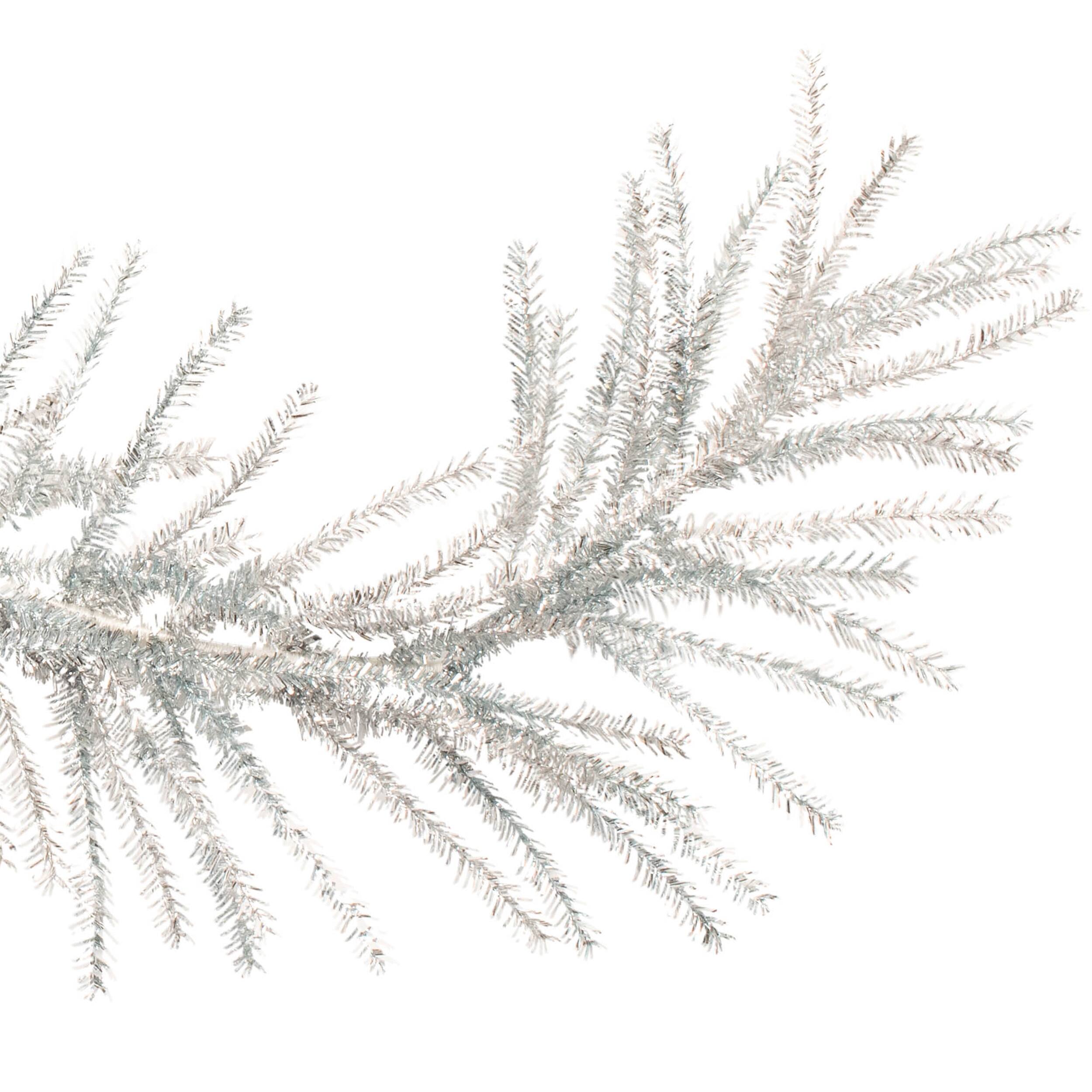 Angle. BreeBe - Tinsel Pine Garland 5'L - White.