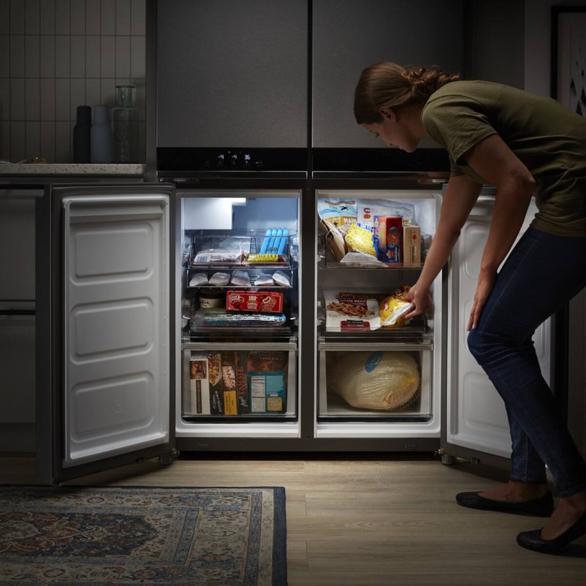 Alt View 7. Whirlpool - 36 in. Wide 19.4 cu. ft. Counter Depth 4 Door Refrigerator-Fingerprint-Resistant Stainless Finish - Fingerprint-Resistant Stainless Finish.