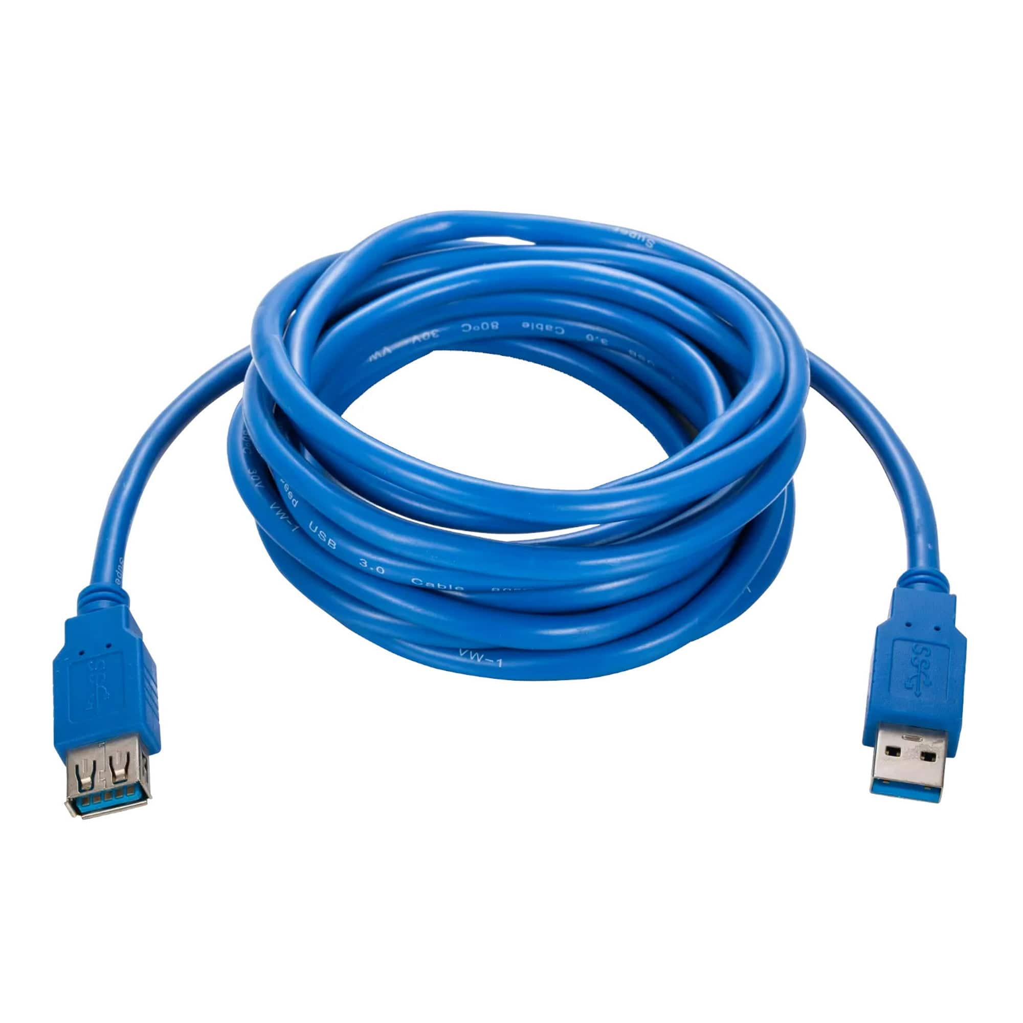 Cables Direct Online - USB 3.0 Extension Cable A Male to A Female, 15ft, 5Gbps SuperSpeed Data Transfer, Plug & Play Cord - Blue
