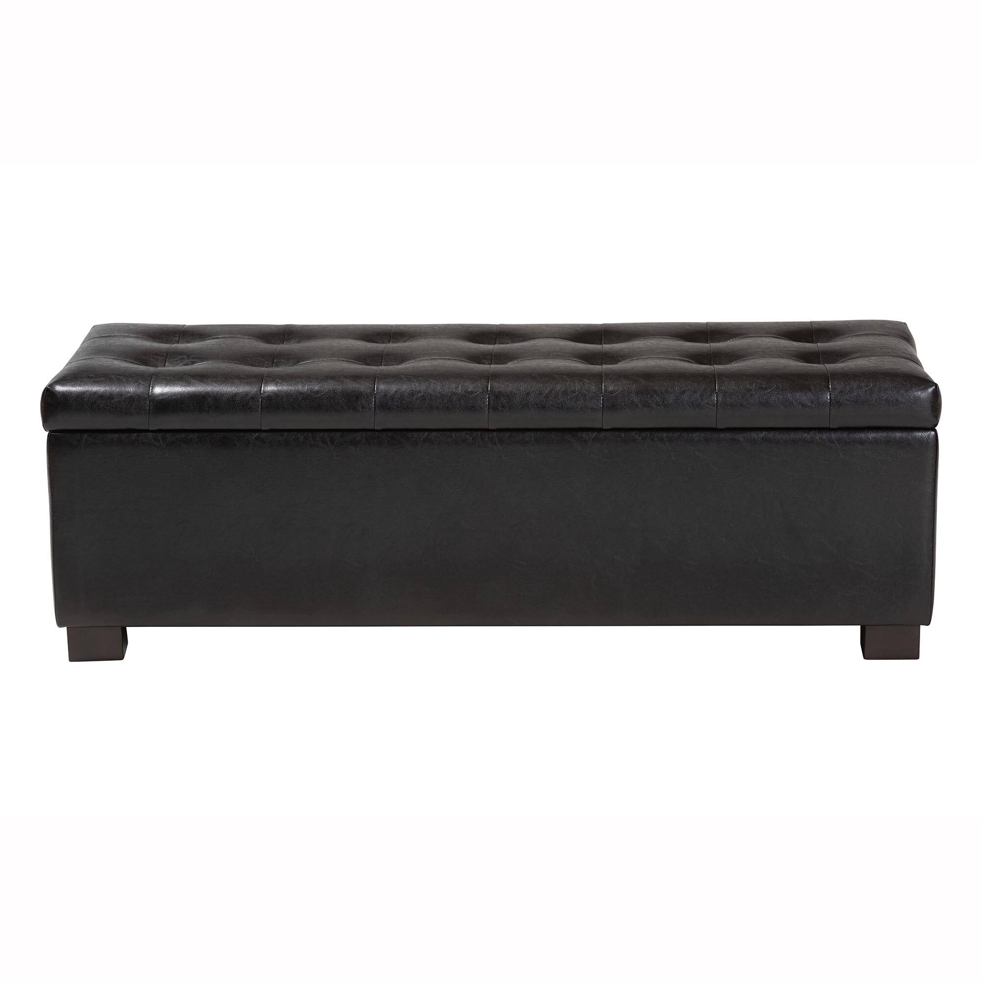 Left. Baxton Studio - Roanoke Contemporary Ottoman - Dark Brown.