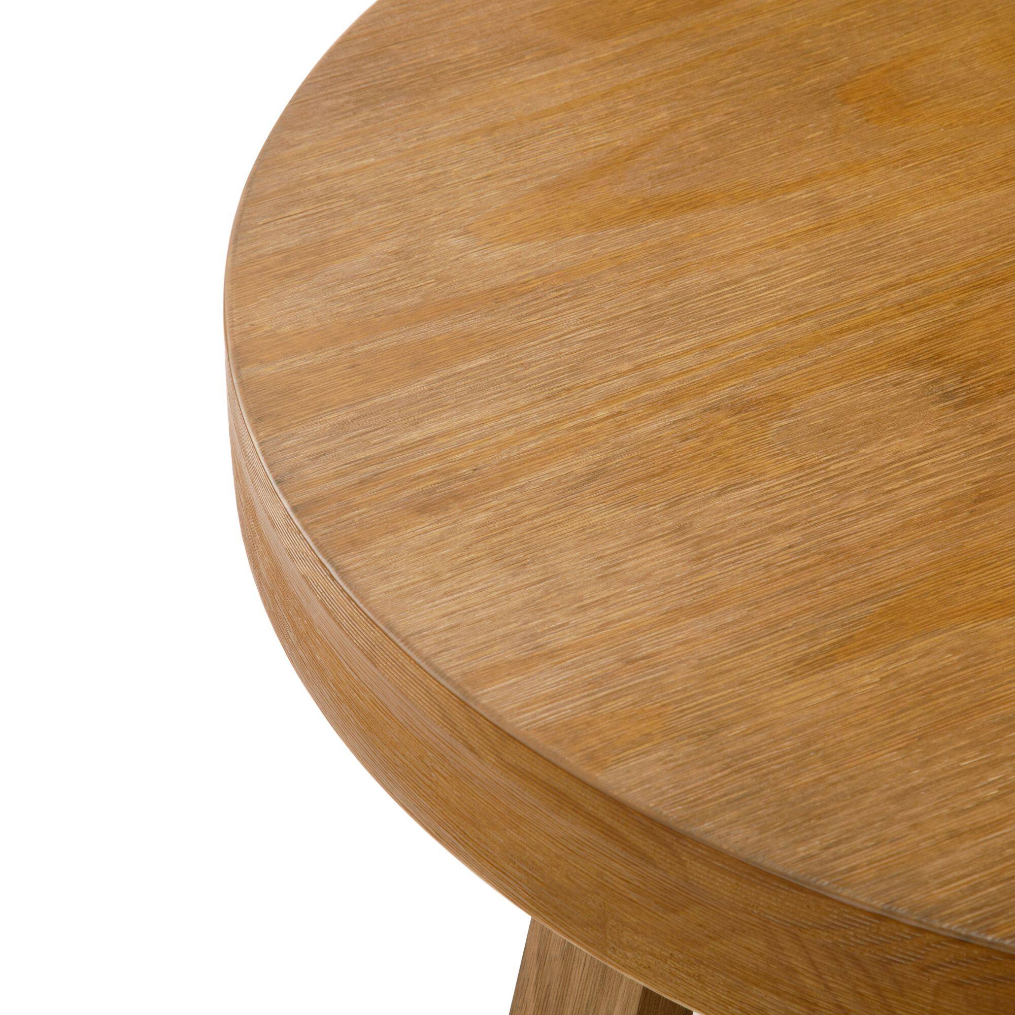 Alt View 4. Plank+Beam - Classic Round Coffee Table (30in x 30in / 760mm x 760mm), Pecan Wirebrush - Pecan Wirebrush.
