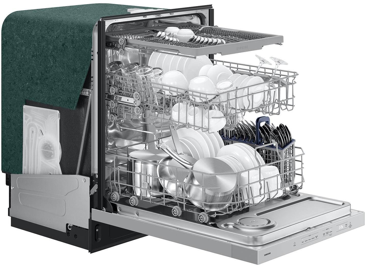 Alt View 20. Samsung - 48 dBA Dishwasher with 3rd Rack and AutoRelease Door Drying - Stainless Steel.