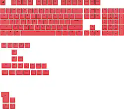 Glorious - GPBT Basics Universal Keycap Set Compatible with Most 100% 85% 80% TKL 60% Compact 75% Mechanical Keyboards - Revive Red - Front_Zoom