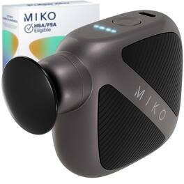 Miko - Pulse Go Compact Massage Gun with Hands Free Strap and Quiet Performance - Silver