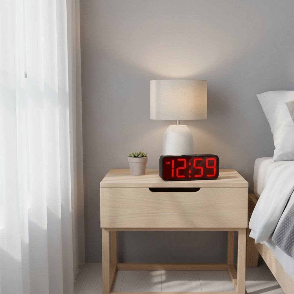 Alt View 2. Dazzed Corner - Battery Powered Digital Alarm Clocks, Desk Clock - Black.