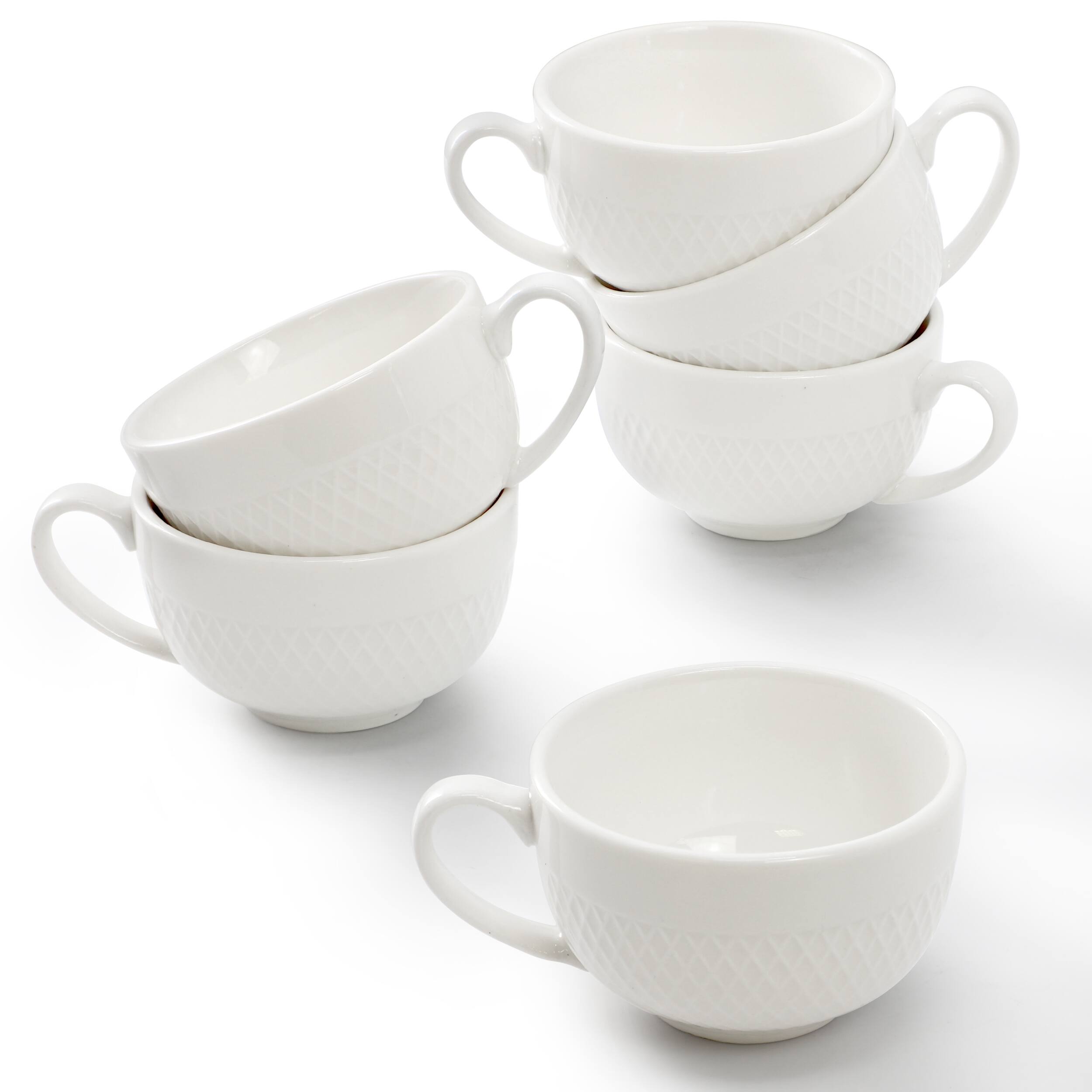 Alt View 4. Elama - Elama Luna 12 Piece 3 Ounce Porcelain Espresso Cup Set in White with Saucers - White.