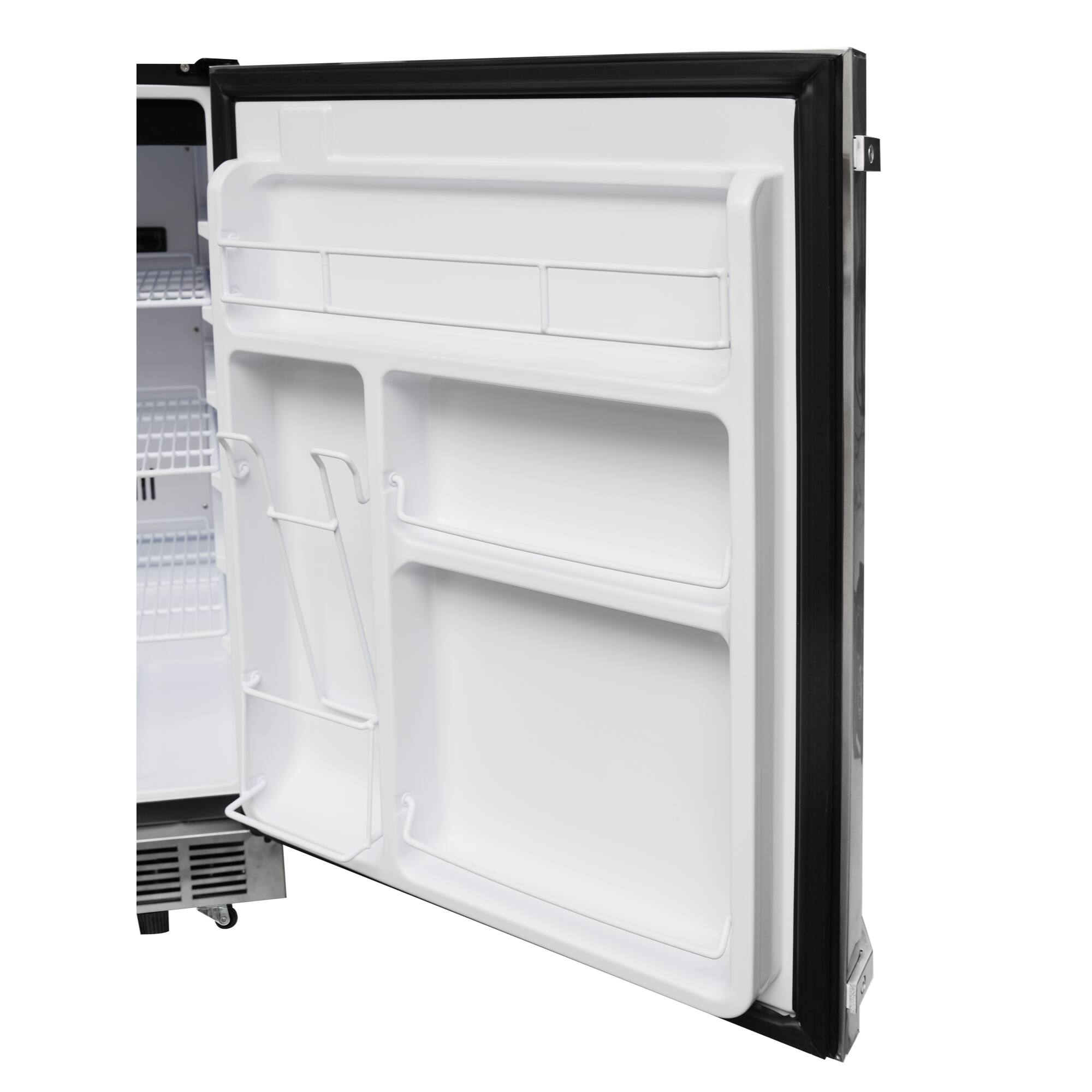 Alt View 6. Koolmore - 24" Outdoor Stainless Steel Refrigerator 5.5 Cubic Foot Capacity with Auto defrost, Blue LED lighting and IPX4 Rating - Black.