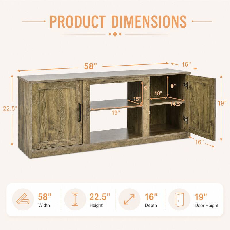 PRODUCT DIMENSIONS

58" Width
22.5" Height
16" Depth
19" Door Height