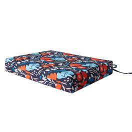 Peace Nest - Waterproof Outdoor Chair Cushions Set of 4 with Ties for Patio - 18.5x16x3" Square Corner - Blue Floral