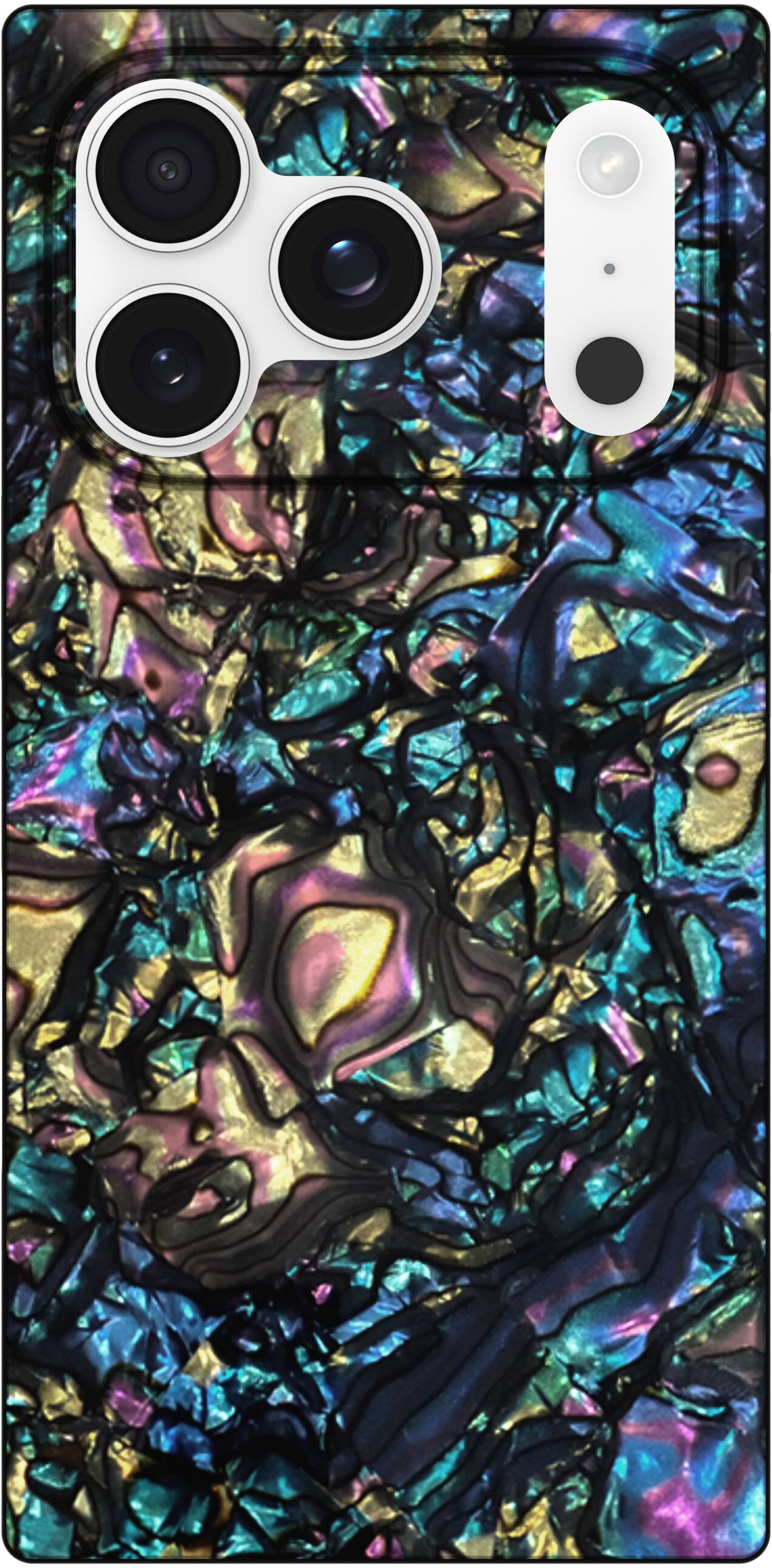 Front. FLAUNT - Square Case with MagSafe for Apple iPhone 17 Pro - Abalone Shell.