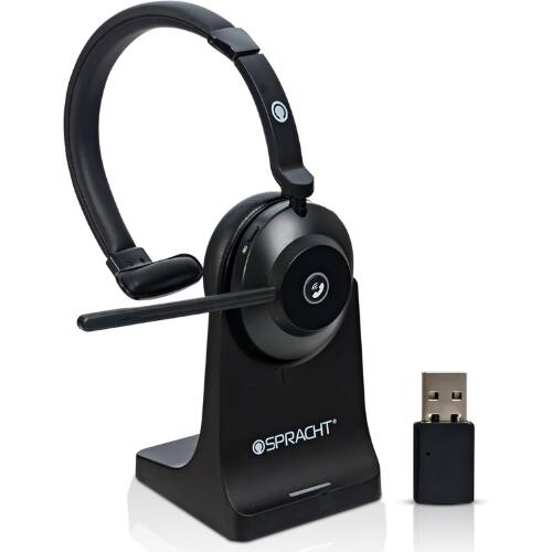 Front. Spracht - Spracht Blues Combo BT/USB Wireless Single-Ear Headset, 40-Hour Battery, Noise-Canceling Mic for Work & PC.