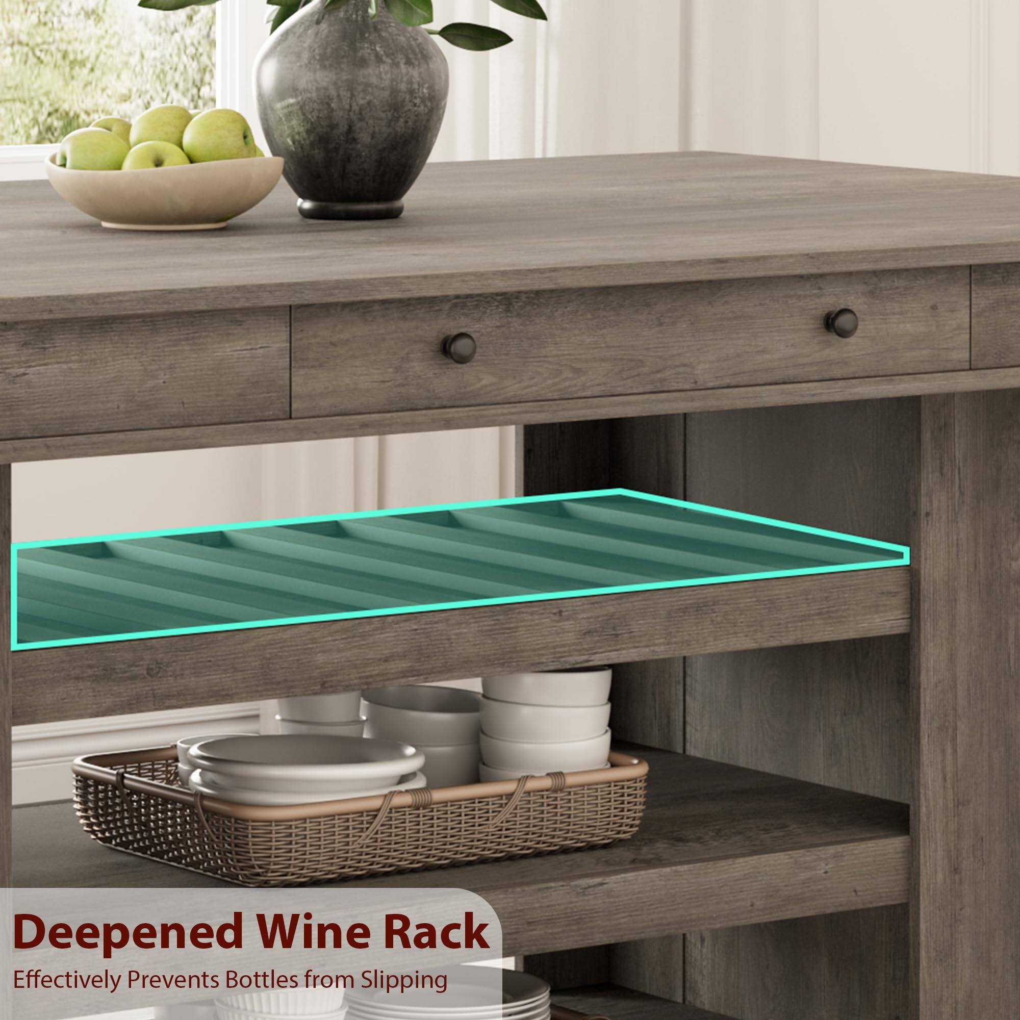 Deepened Wine Rack  
Effectively Prevents Bottles from Slipping