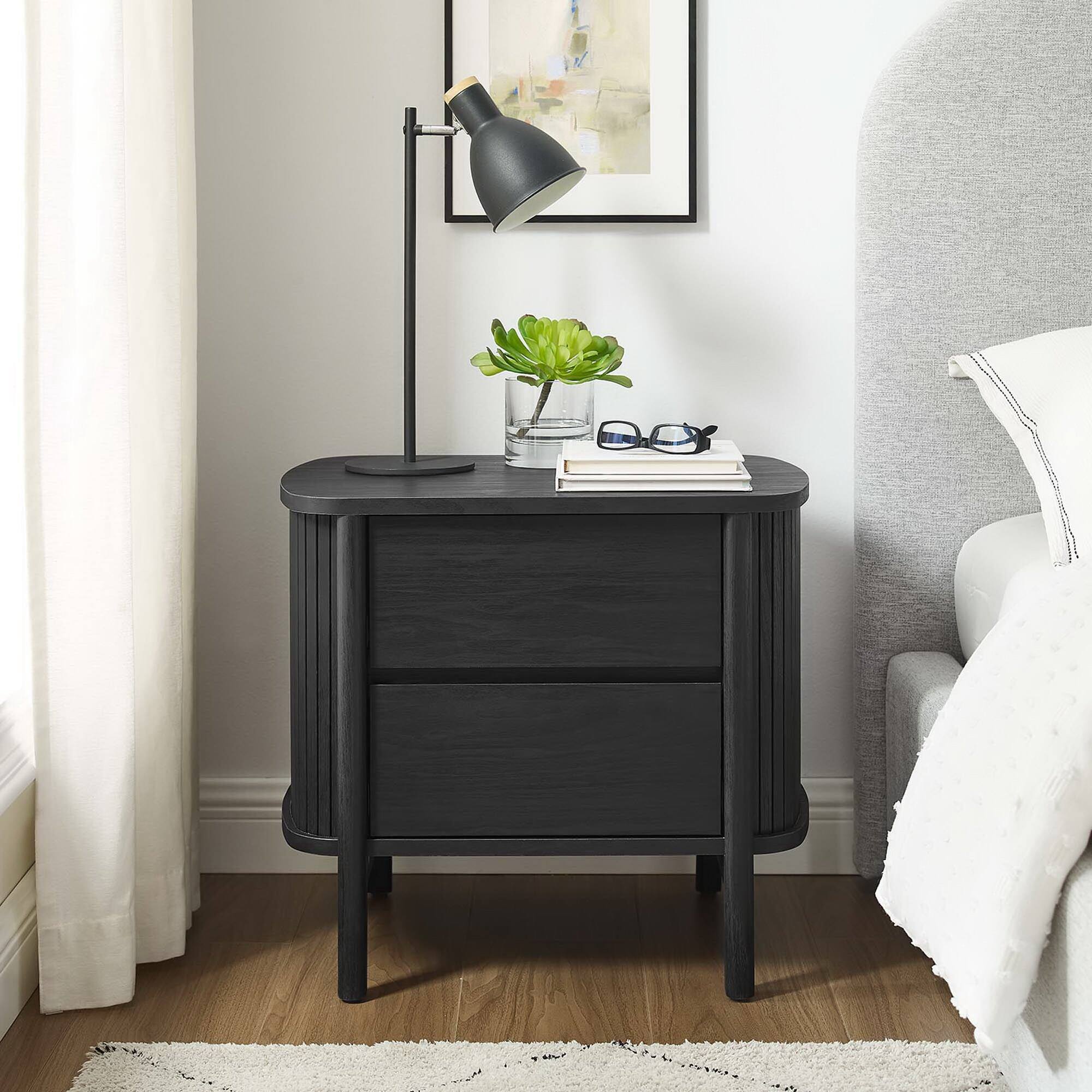 Alt View 1. Modway - Cadence 2-Drawer Nightstand by Modway - Black.