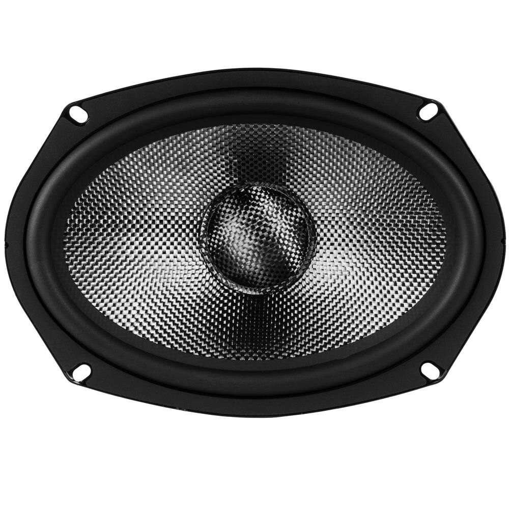 Angle. NVX - XSP69KIT 300W RMS 6x9in X-Series 2-Way Component Speaker System with Carbon Fiber Cones and 25mm Silk Dome Tweeters.
