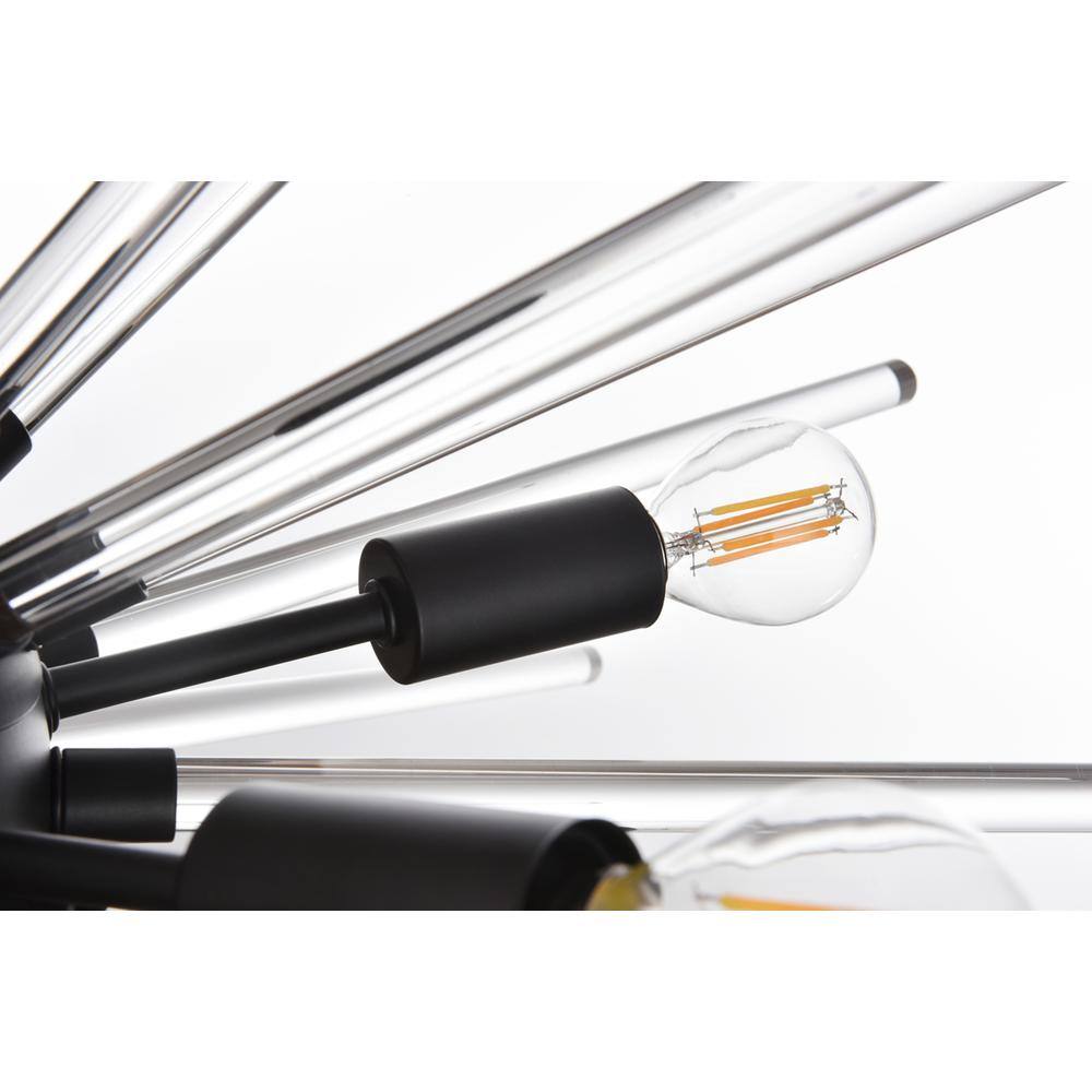 Alt View 2. Elegant Lighting - Sienna 32 inch crystal rod pendant in black - Black.