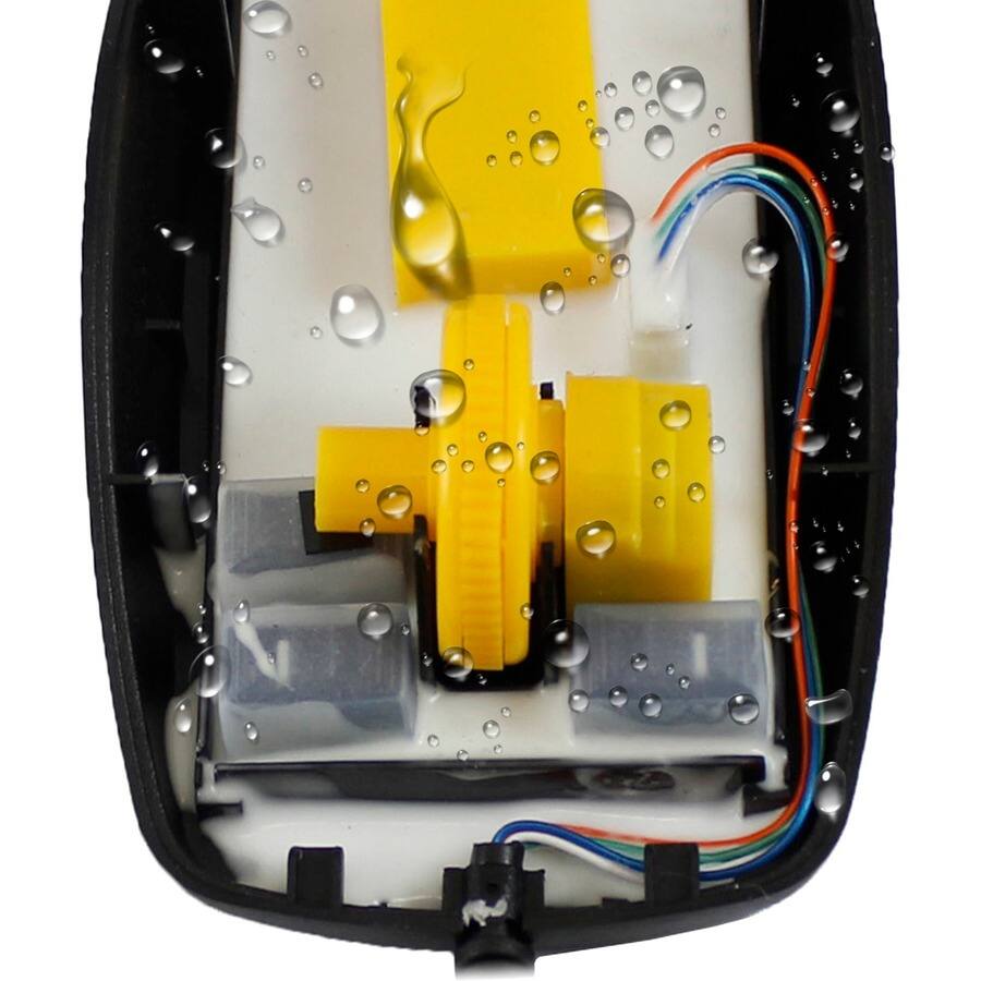 Alt View 3. Adesso - Adesso iMouse W3 Waterproof Antimicrobial Mouse with Magnetic Scroll Wheel - Optical - Cable - Black, Yellow - USB - 100 - Black,Yellow.