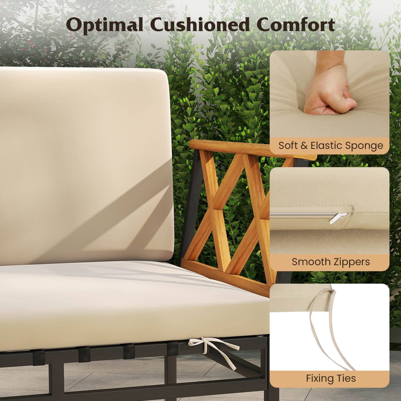 Optimal Cushioned Comfort
Soft & Elastic Sponge
Smooth Zippers
Fixing Ties