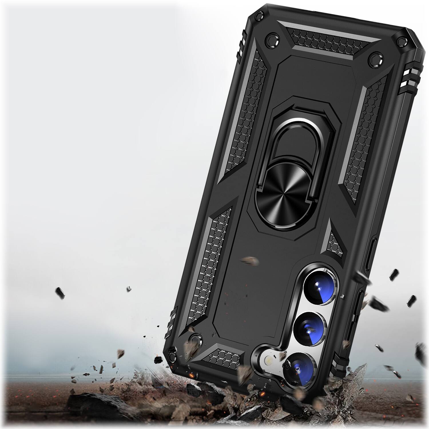 Alt View 17. SaharaCase - Military Kickstand Series with Belt Clip Case for Samsung Galaxy S23 - Black.