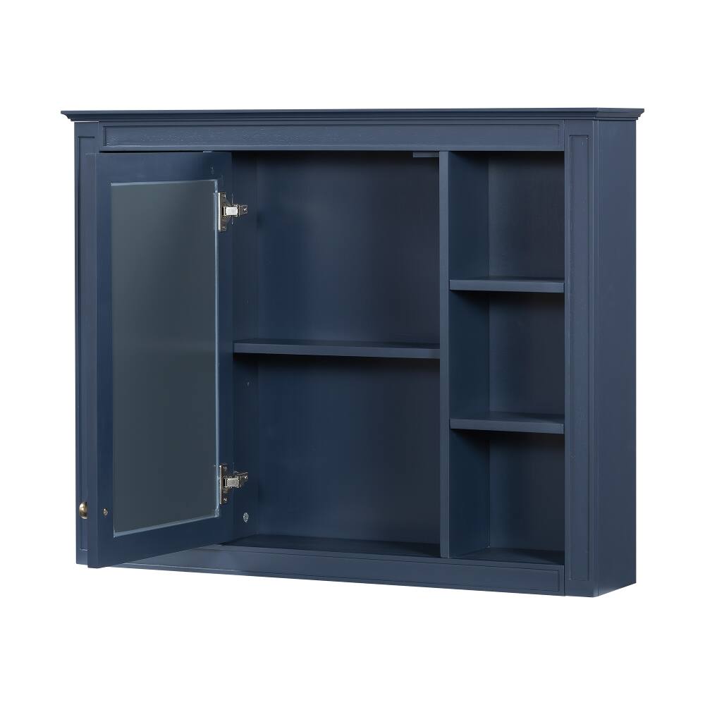 Alt View 8. Loheer - Loheer 36 inch Bathroom Vanity with Sink, Blue Bathroom Vanity with Mirror Cabinet, Modern Single Sink Vanity - Blue.