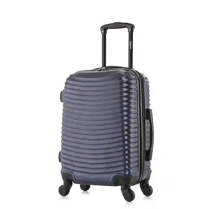 Front. DUKAP - Adly Lightweight Hardside Spinner Luggage 20" Carry-On - BLUE.