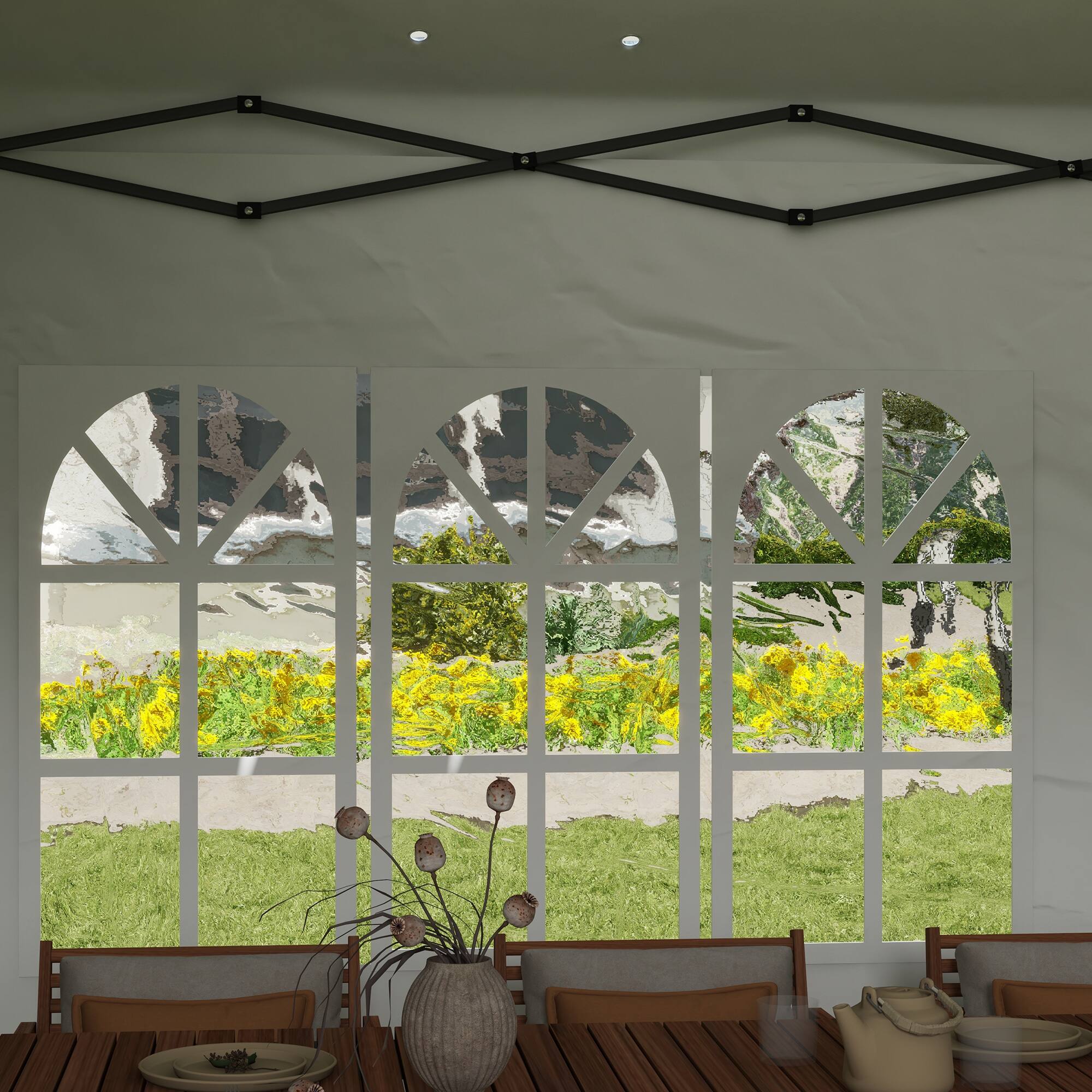 Alt View 8. Outsunny - 10' x 20' Pop Up Canopy Tent with 4 Sidewalls, Heavy Duty Tents for Parties, Outdoor Instant Gazebo with Carrying Bag - White.