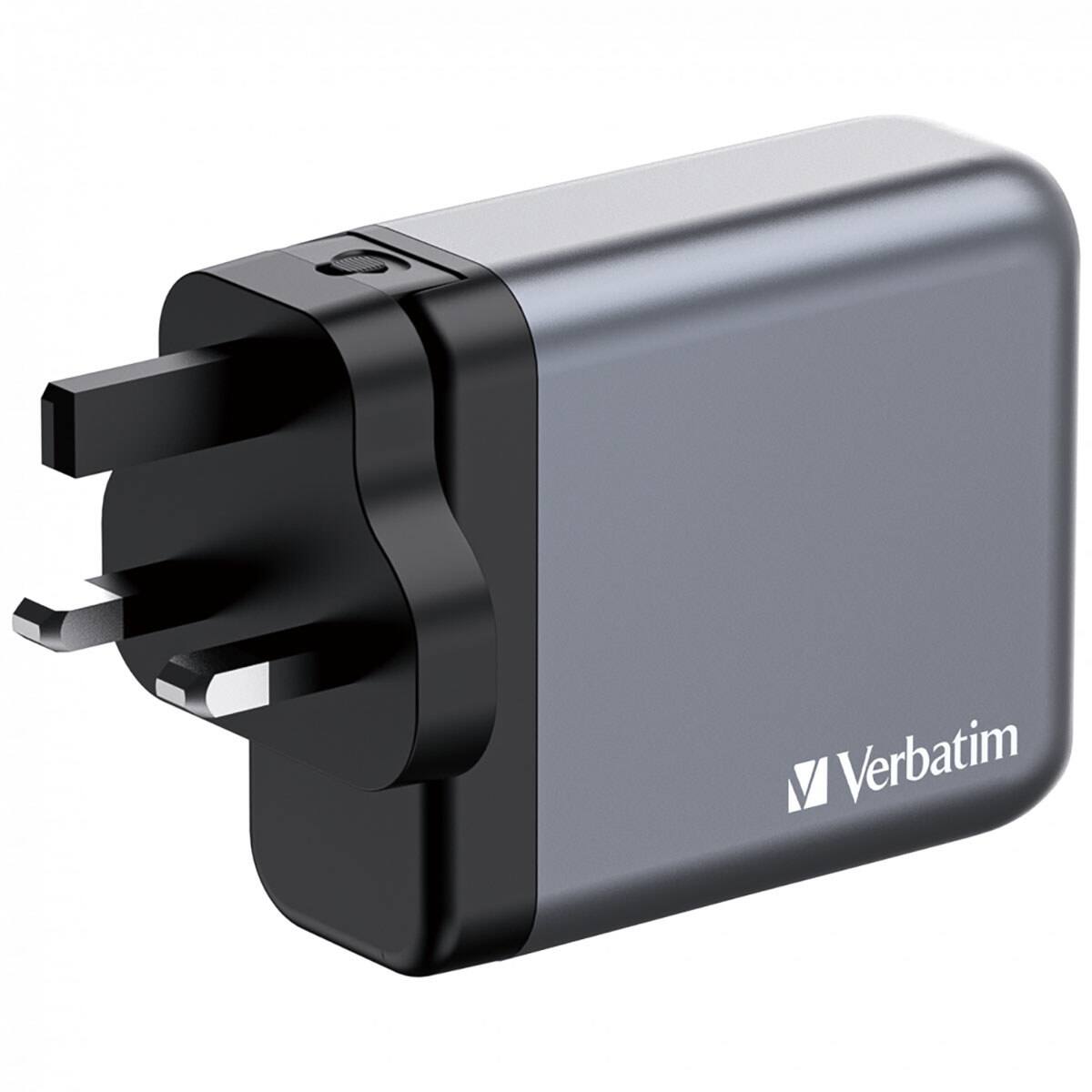 Alt View 2. Verbatim - Verbatim 140W 4-Port GaN Wall Charger - Black/Gray.