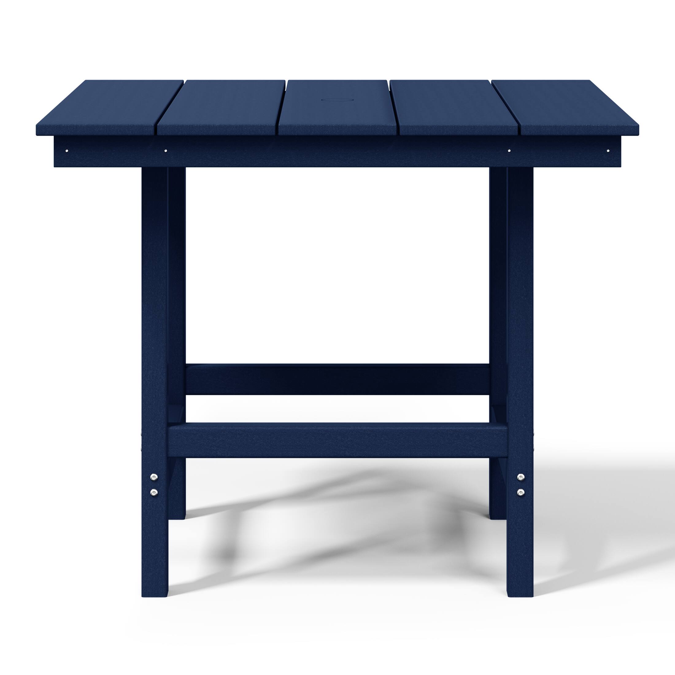 Alt View 2. WestinTrends - WestinTrends Ashore Outdoor HDPE 36" Square Patio Dining Table with Umbrella Hole - Navy Blue.