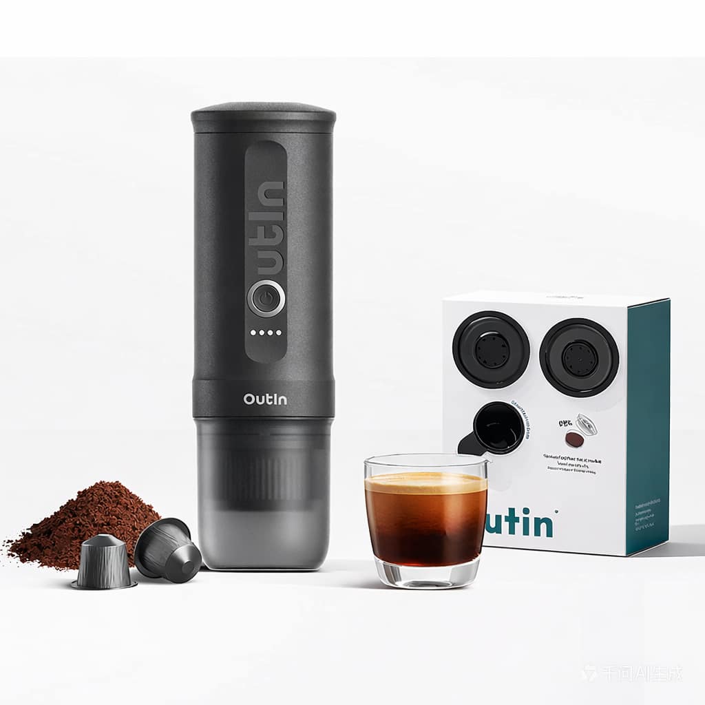 Outin - Nano Portable Electric Espresso Machine with 5-in-1 Filter Baskets Kit - Black