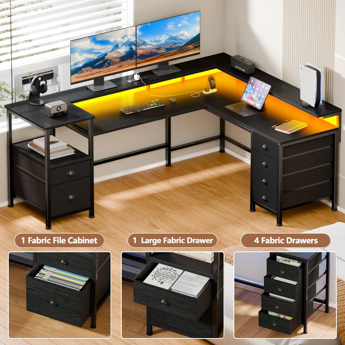1 Fabric File Cabinet  
1 Large Fabric Drawer  
4 Fabric Drawers