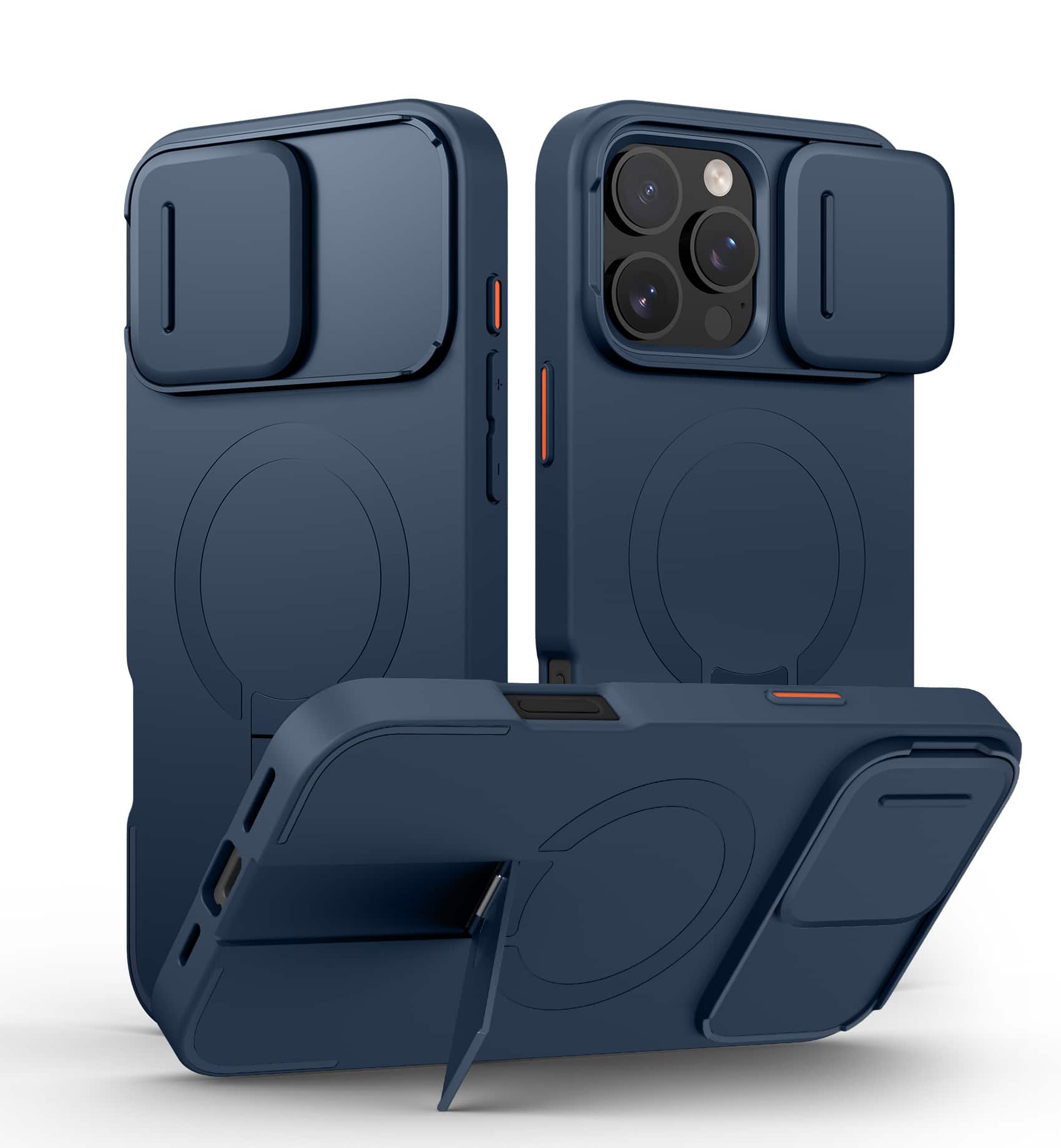 SURITCH - Bumper Case for iPhone 16 Pro Max with Camera Cover, Compatible with MagSafe,Kickstand, Shockproof Slim Protective Cover - Deep Blue price history on PriceWatchPro