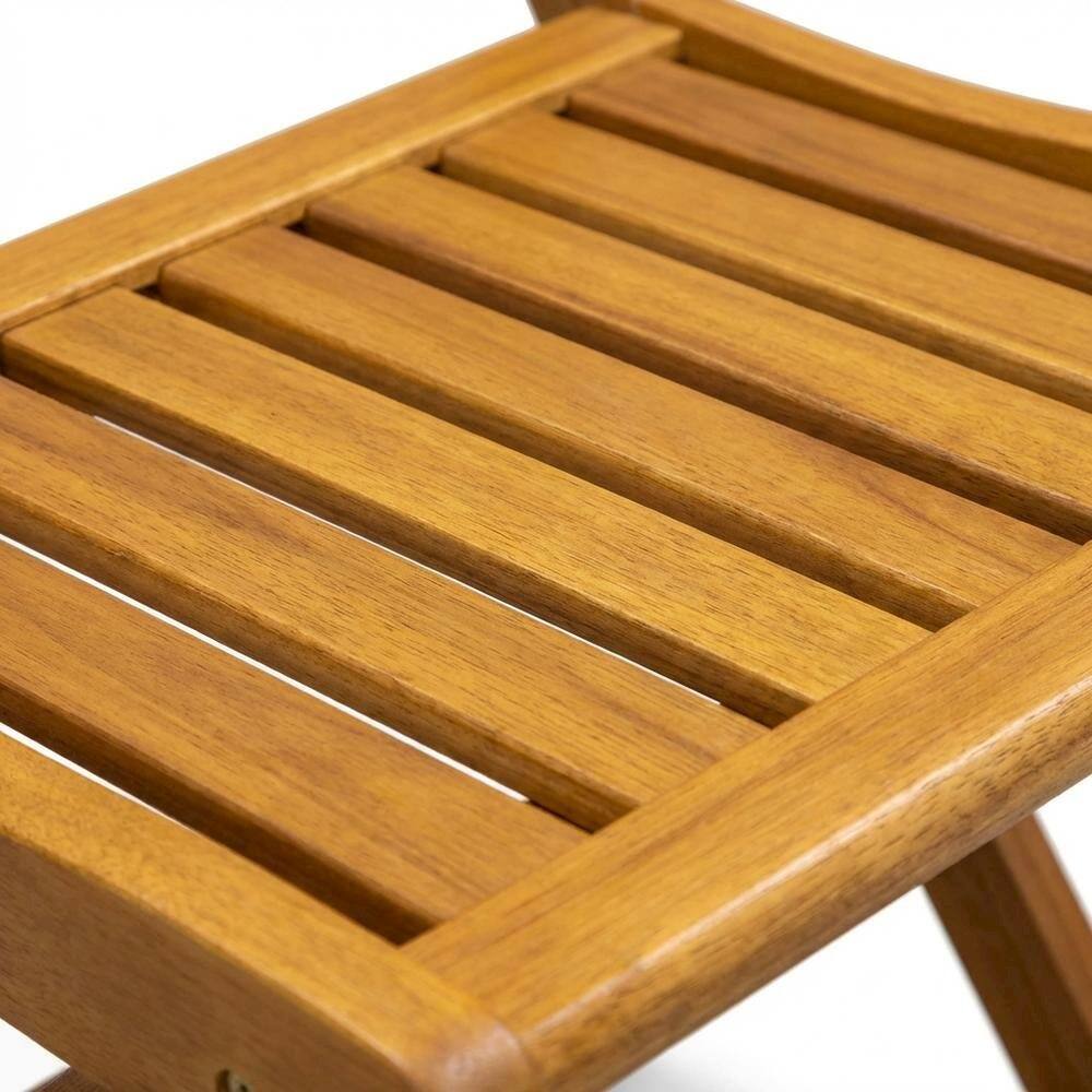Left. Outdoor Escape - Outdoor Dining Chairs Oil Finish Set of 2 Slatted Back Wood Seats - Natural Oil.