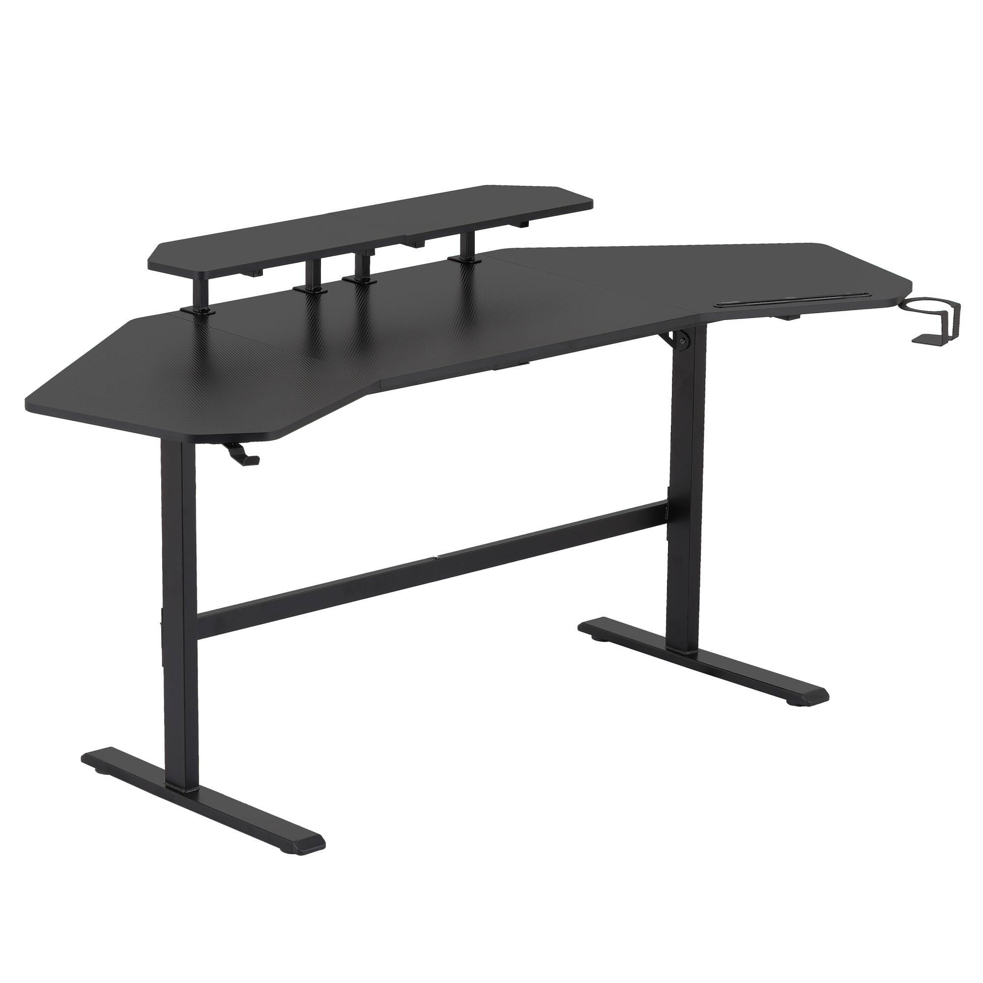 Alt View 7. GOODSILO - Premium Gaming Desk with Shelves and Accessory Holders for Enhanced Gaming Experience - Black.