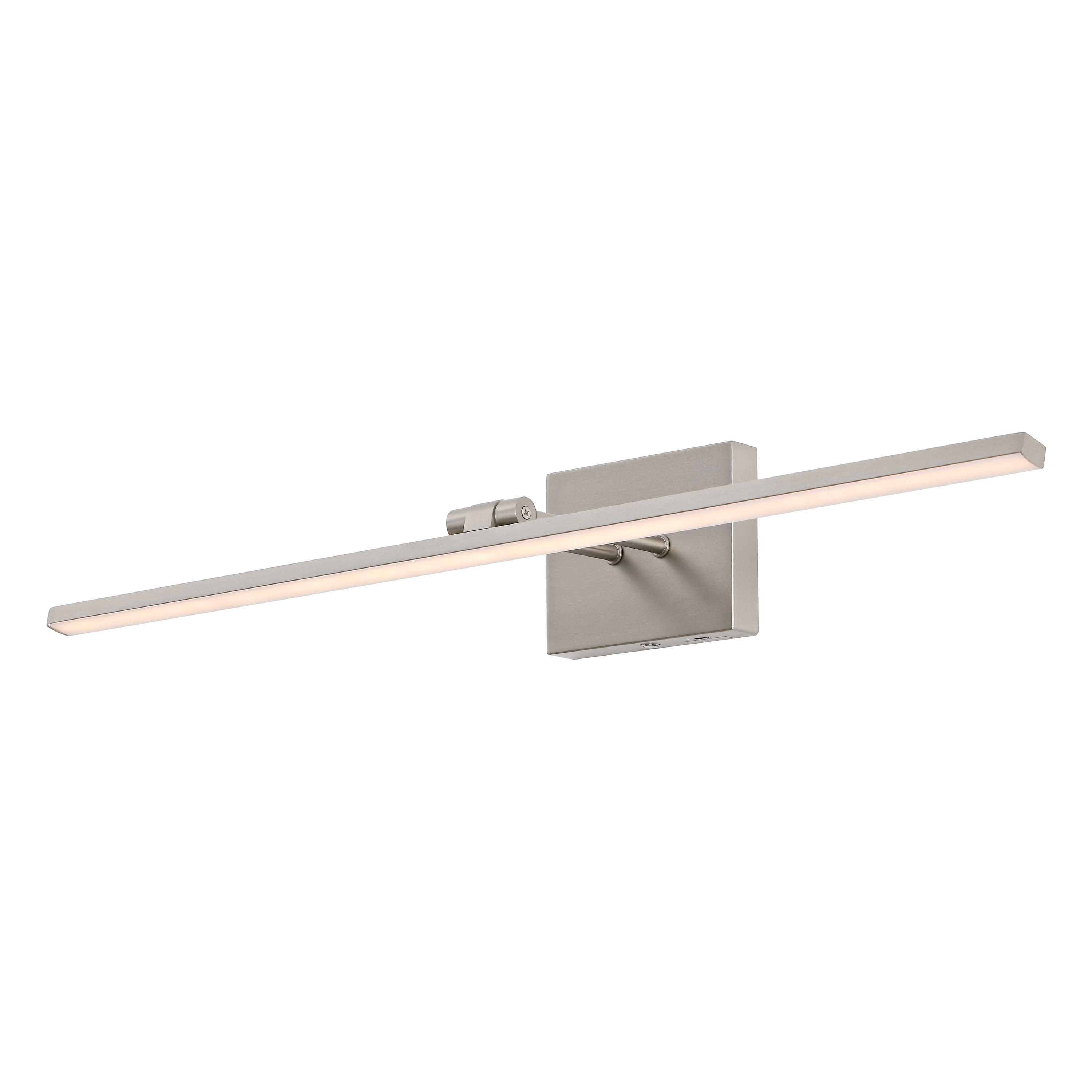 "Jonathan Y - Santino 28"" Modern Minimalist Swivel Integrated Dimmable LED Rechargeable Picture Light with Touch Sensor - Nickel" price history on PriceWatchPro