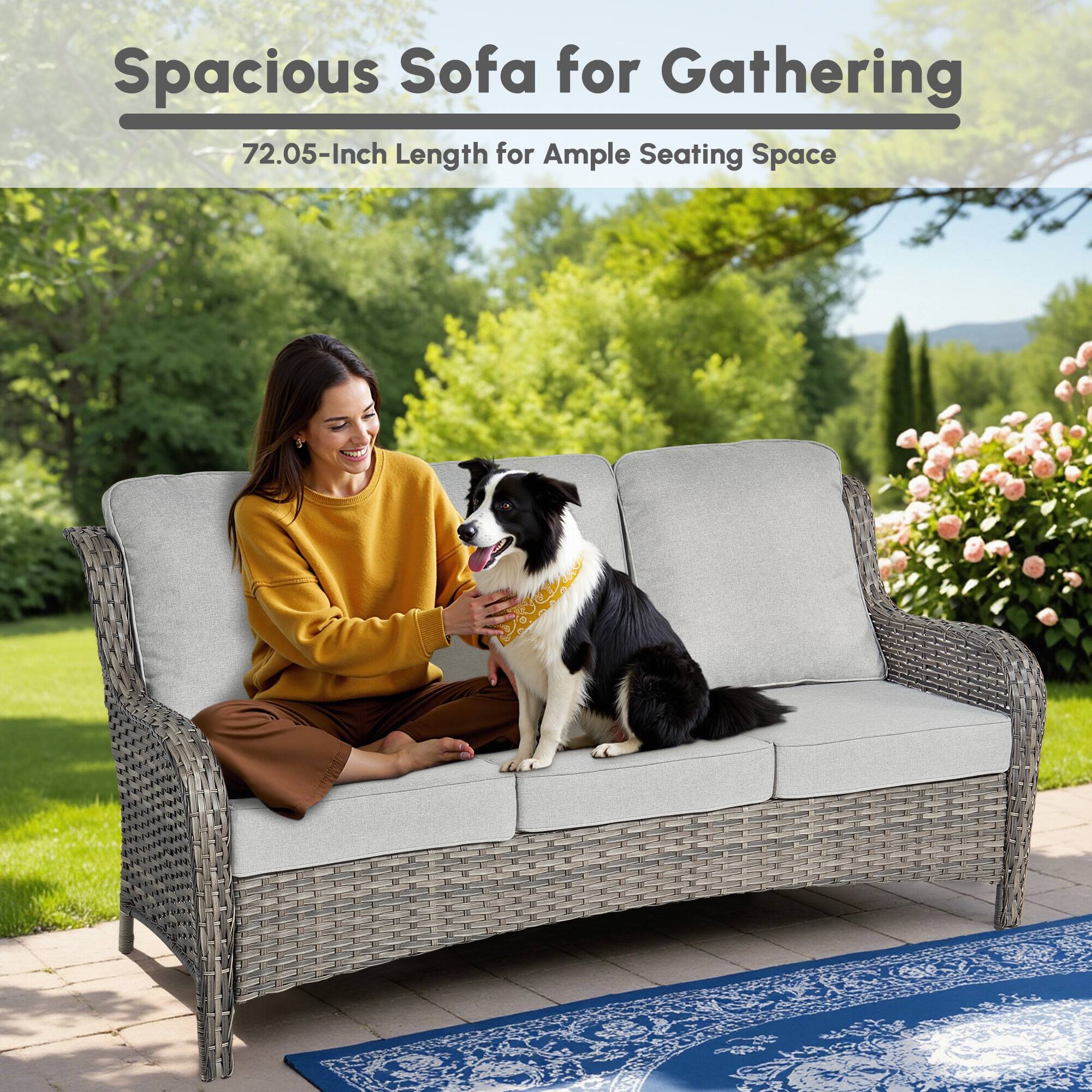 Spacious Sofa for Gathering  
72.05-Inch Length for Ample Seating Space