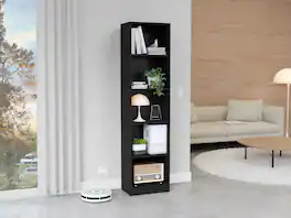 Depot Eshop - Vinton XS Bookcase Compact Bookshelf with Multiple Shelves - Black