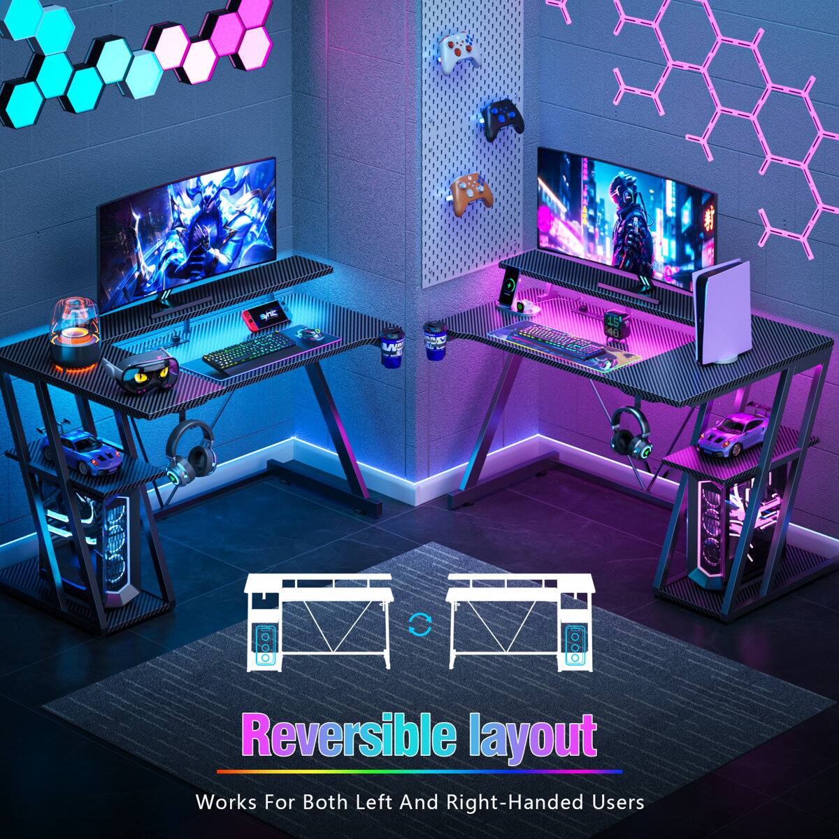 Reversible layout  
Works For Both Left And Right-Handed Users