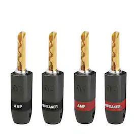 AudioQuest - SureGrip 300 BananaSpeaker Connectors – Fits Standard Banana Jacks (Supports up to 9 AWG) - Gold