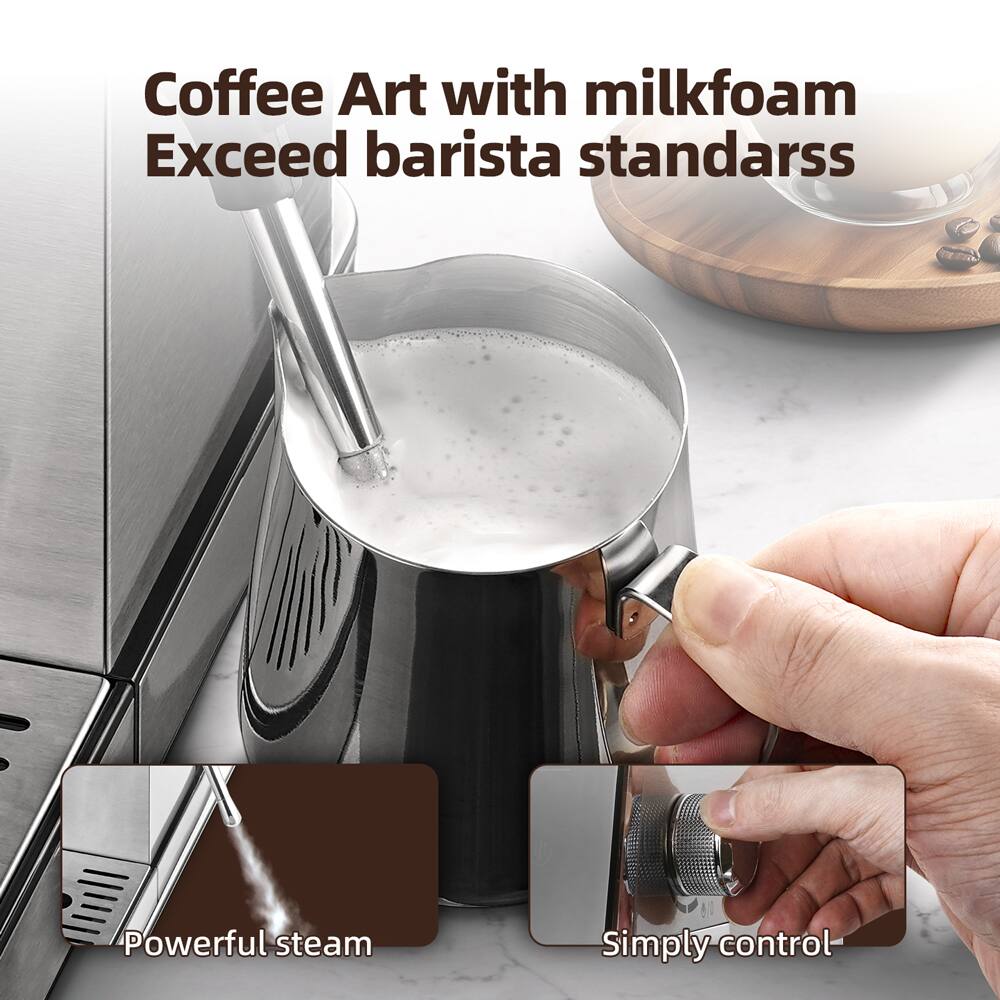 Coffee Art with milkfoam Exceed barista standards

Powerful steam

Simply control