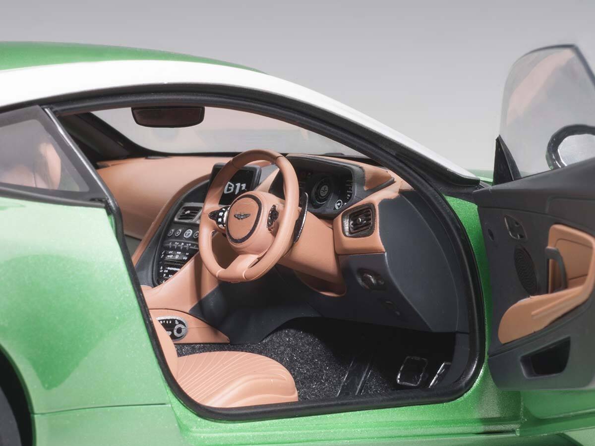 Alt View 2. Autoart - Aston Martin DB11 RHD (Right Hand Drive) Apple Tree Green Metallic 1/18 Model Car by Autoart.