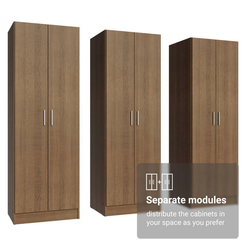 Separate modules distribute the cabinets in your space as you prefer.