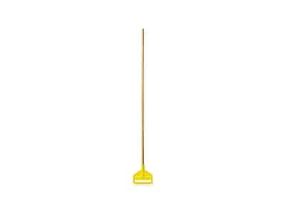 Front. RubberMaid - Invader 60" Wood Wet Mop Handle, Yellow/Natural  - Yellow/Natural.