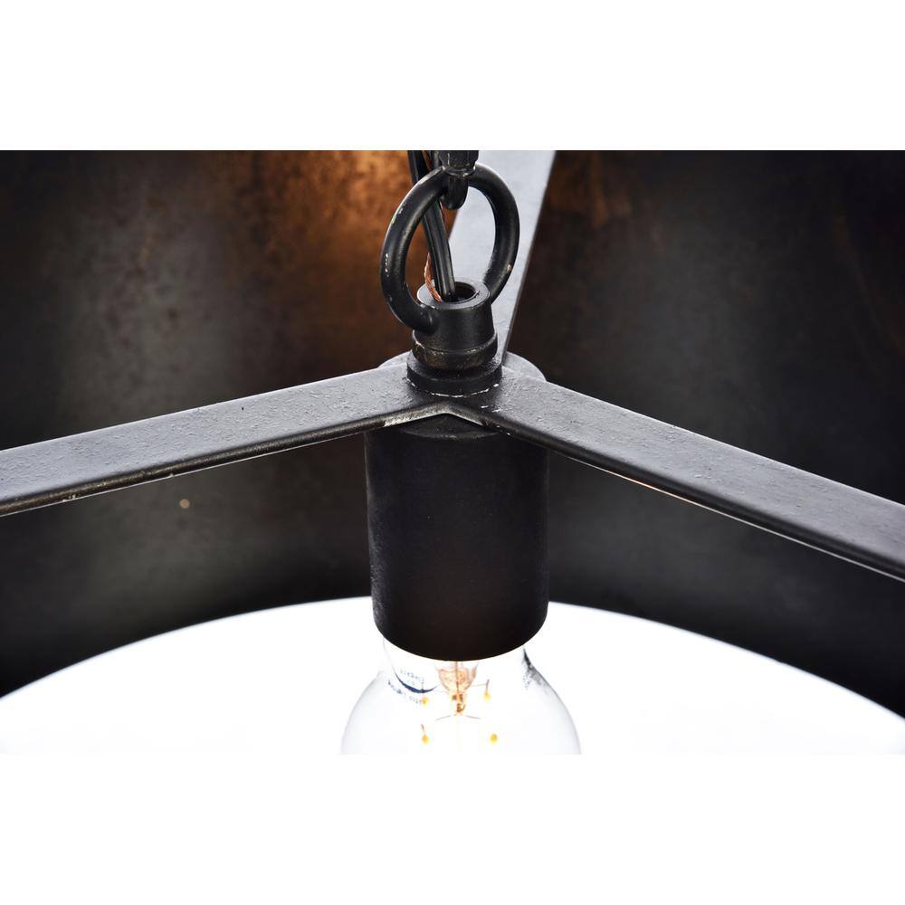 Back. Living District - Miro Collection Pendant D15 H9.25 Lt:1 Vintage Black Finish - Vintage Black.