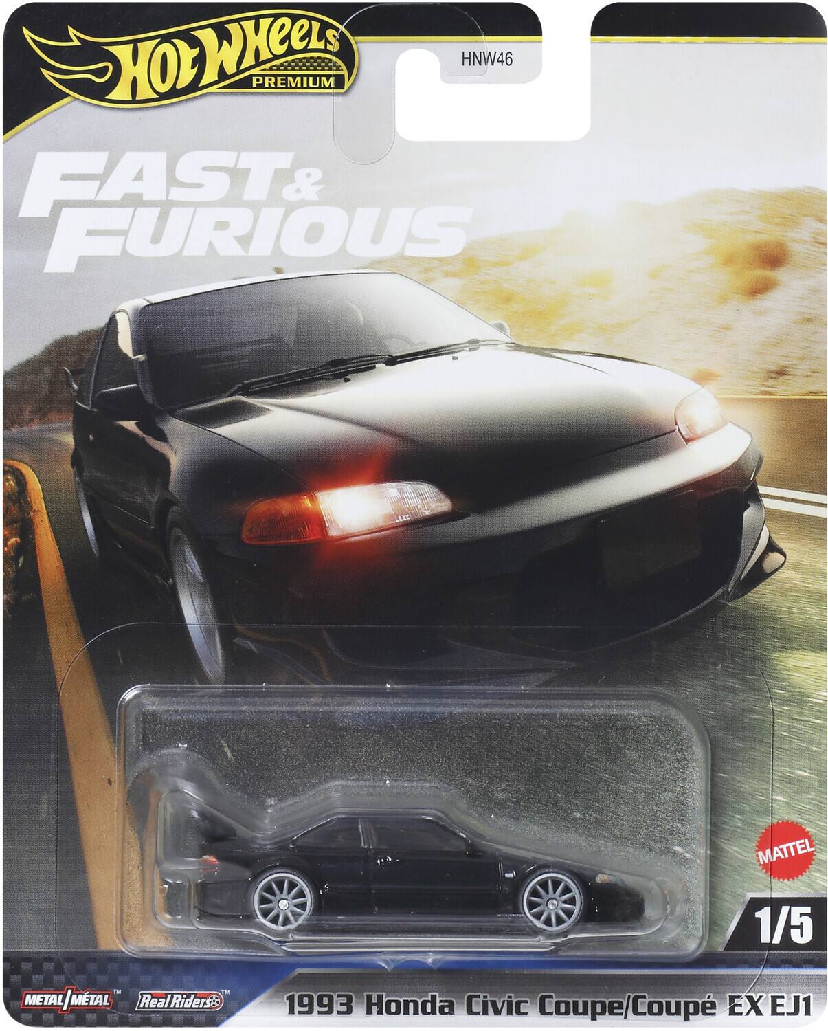 Mattel - Fast & Furious Hot Wheels Premium: 1993 Honda Civic Coupe EX EJ1 - COLLECTIBLES - Multicolor