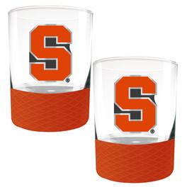 Great American Products - Syracuse 2-Pack 14oz. Rocks Glass Set with Silcone Grip - Orange