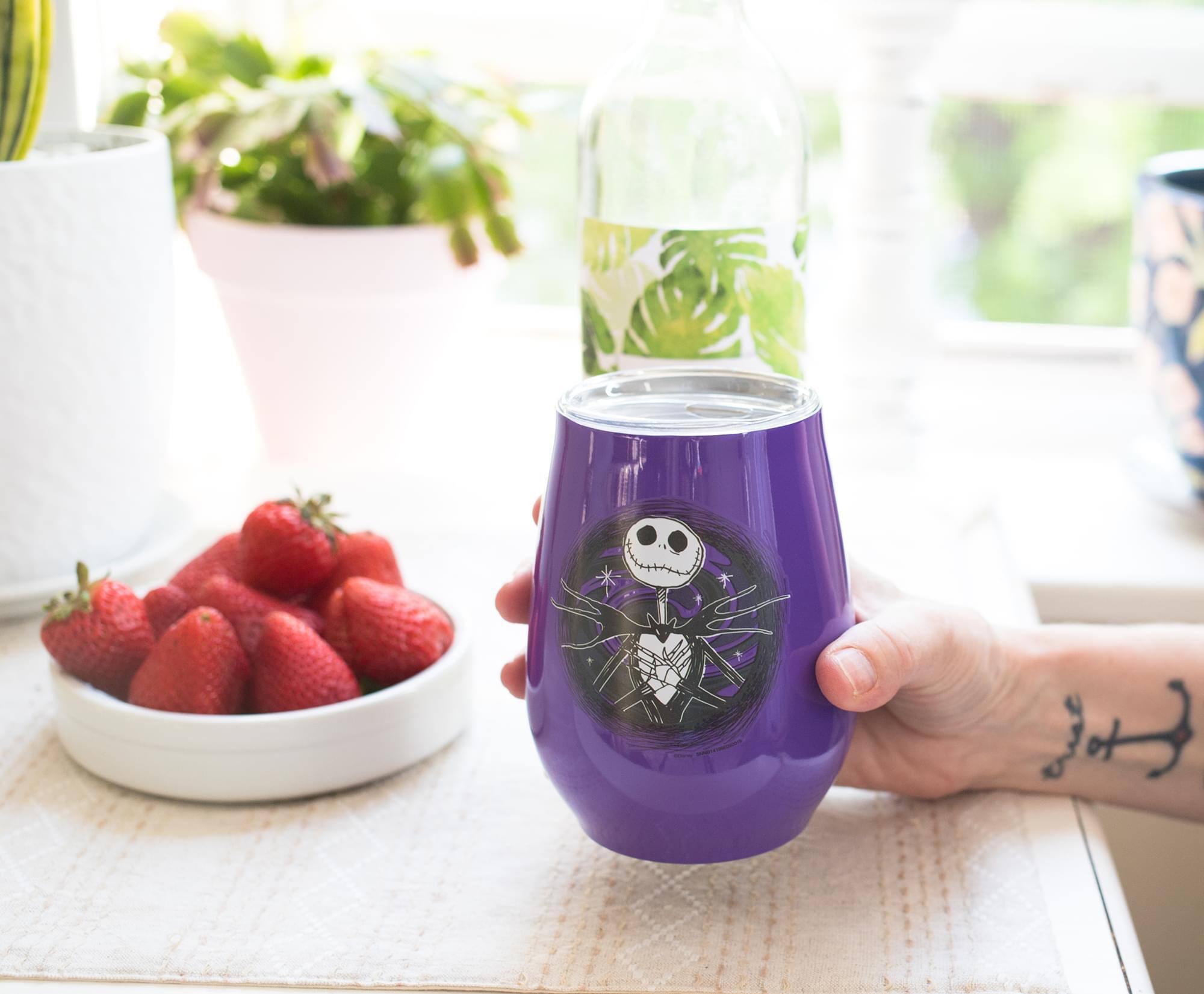 Alt View 4. Disney - Nightmare Before Christmas Jack Skellington Stainless Steel Tumbler | 10 Ounces - Purple.