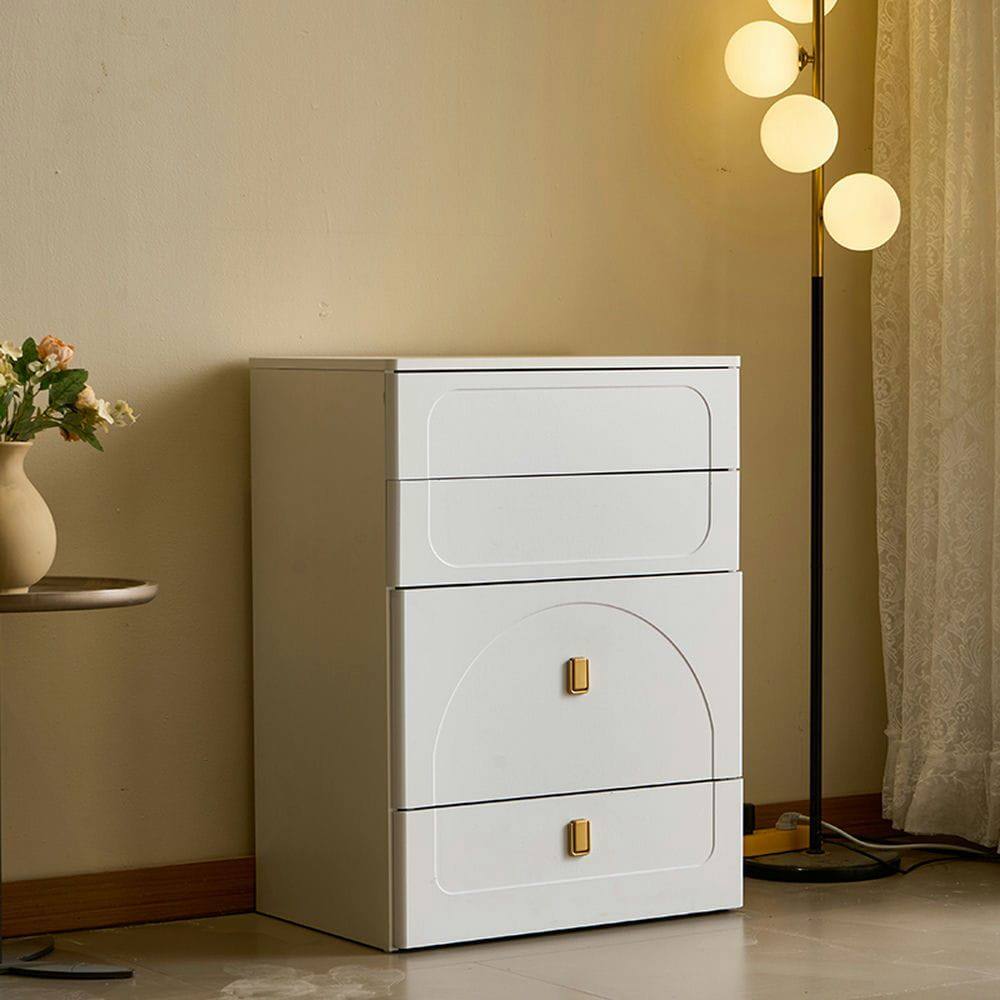 Back. Kadyn - Convertible Vanity Table with Mirror, 3 Drawers and Cushioned Stool - White - White.