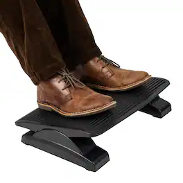 Mind Reader - Foot Rest, Under Desk at Work, Ergonomic, Height Adjustable, Office, Plastic, 17.5"L x 13.5"W x 3.5"H - Black