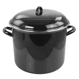 Gibson - Home 12 Quart Enamel on Steel Stock Pot with Lid - Black